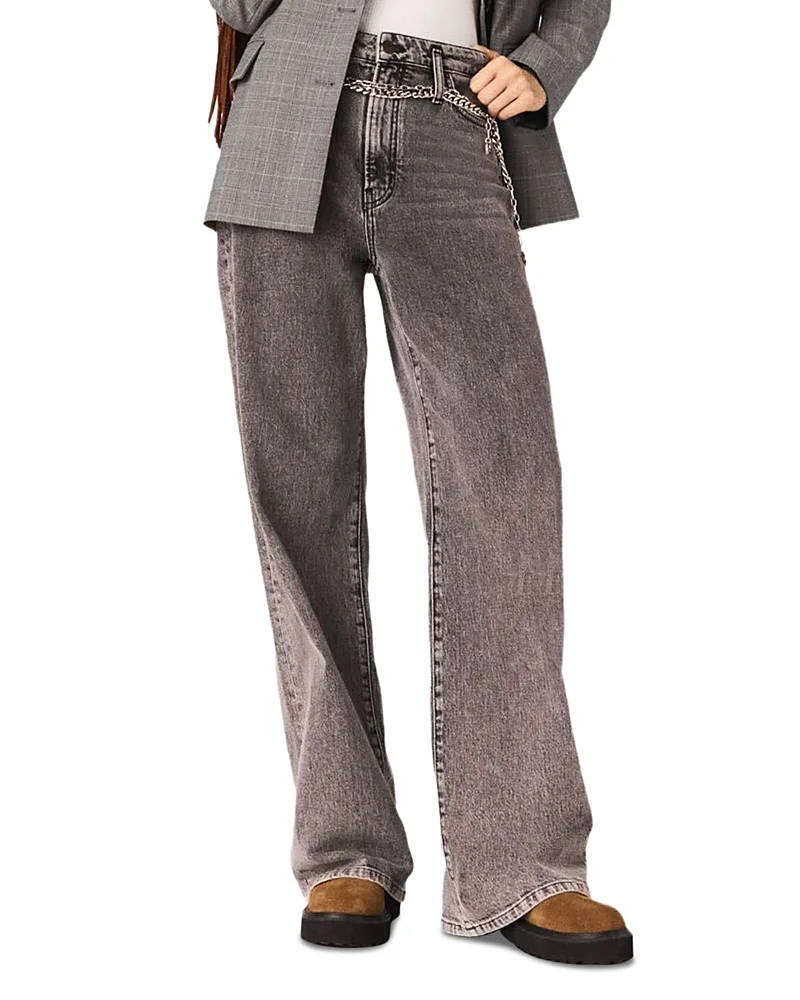 Pantigrey Wide Leg Jeans by Maje