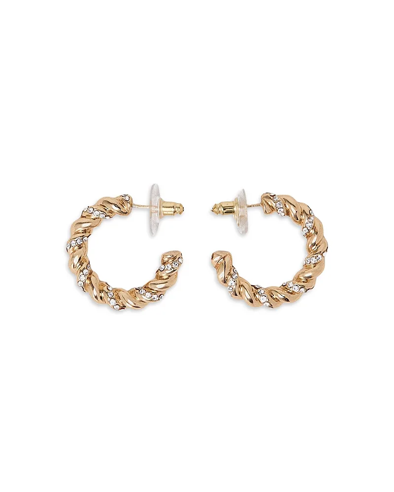 Pave Twist Hoop Earrings by Maje