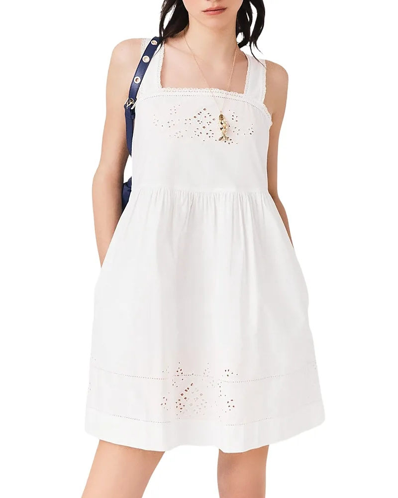 Short Dress with Lace Trim by Maje