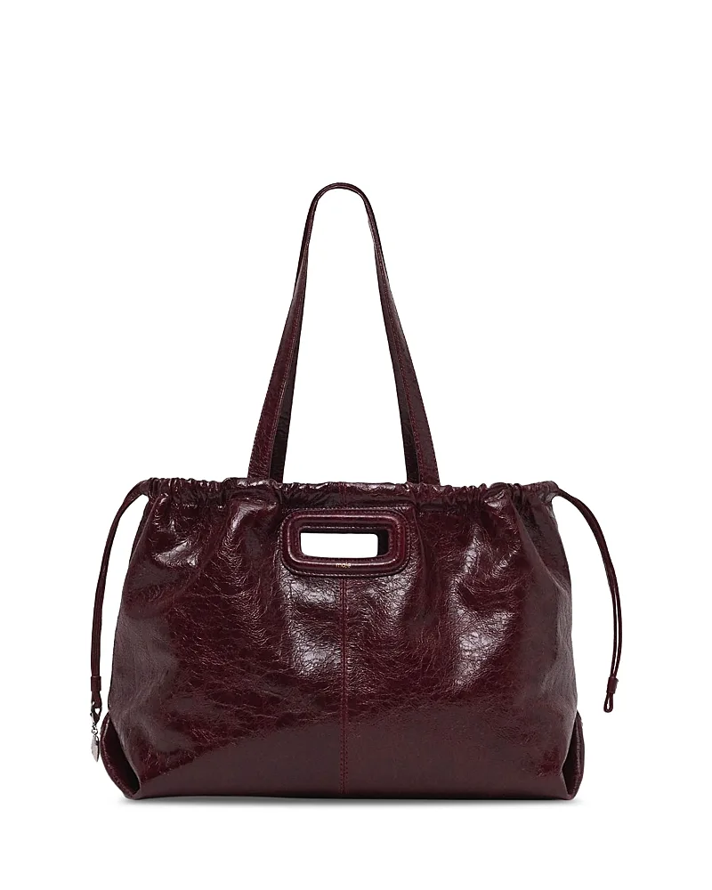 M Crackled Leather Tote by Maje