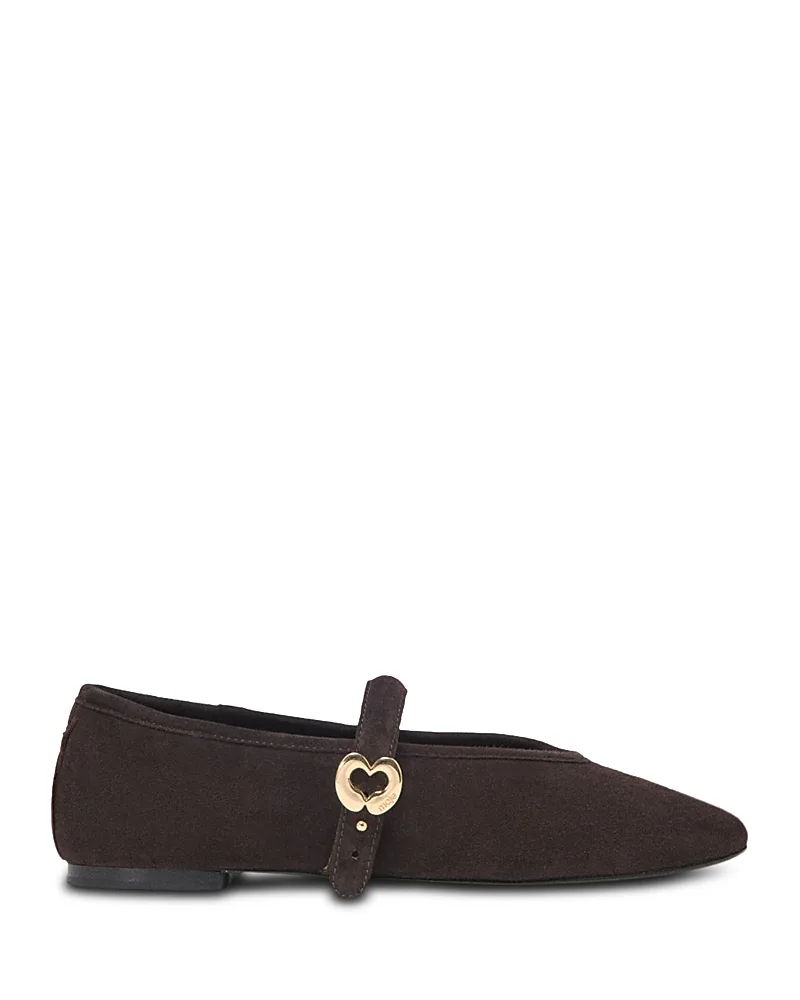 Suede Mary Jane Flats by Maje