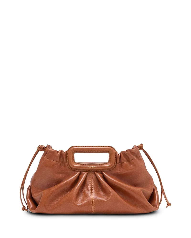 Milpli Pleated Leather Crossbody Pouch by Maje