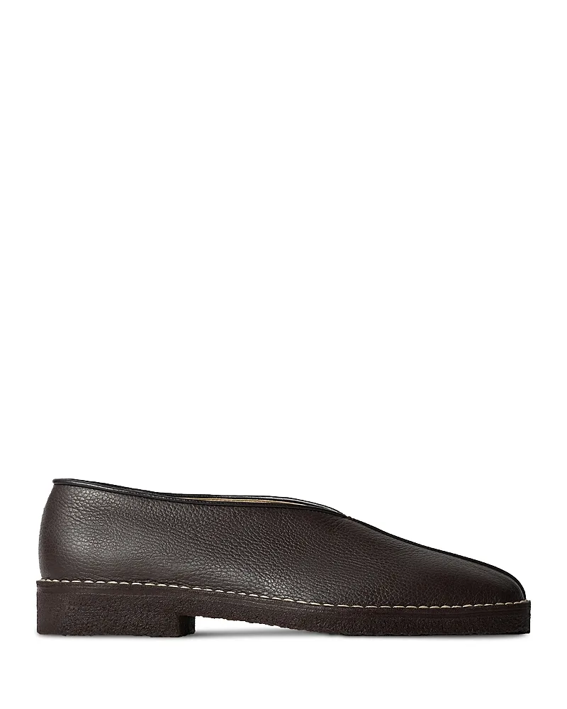 Piped Leather Slip Ons by Lemaire