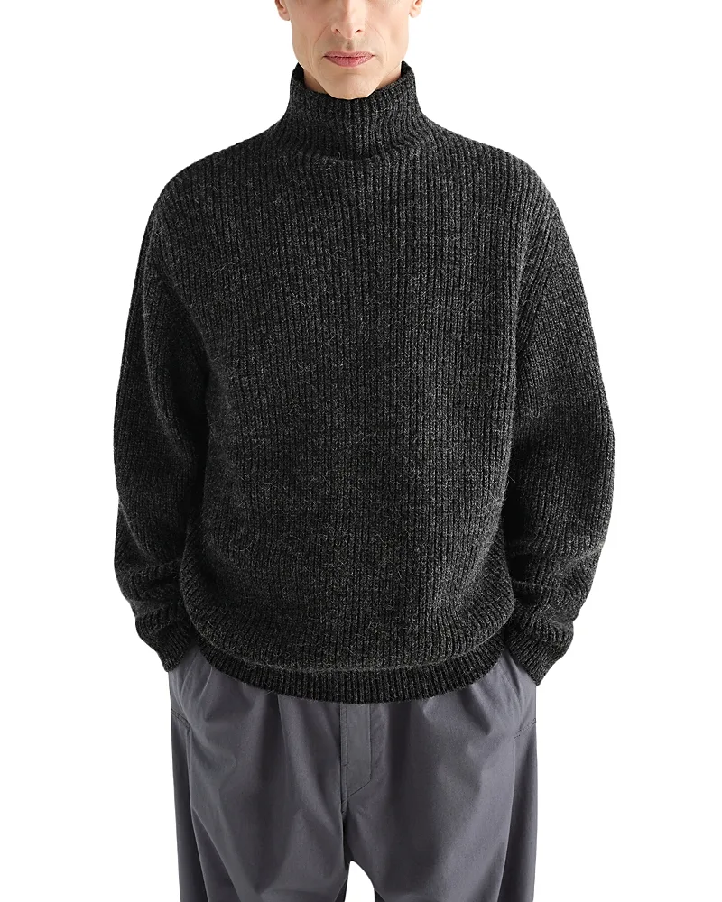 High Neck Cable Knit Sweater by Lemaire