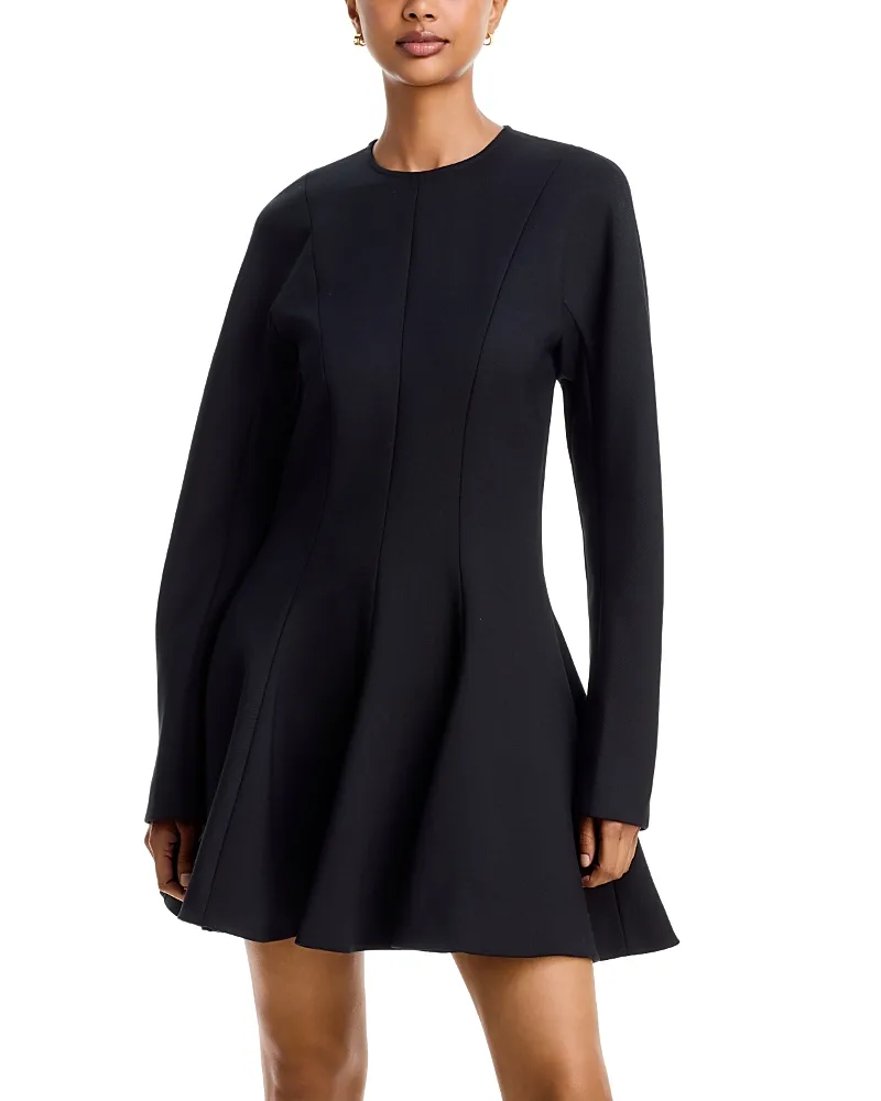 Long Sleeve Peplum Mini Dress