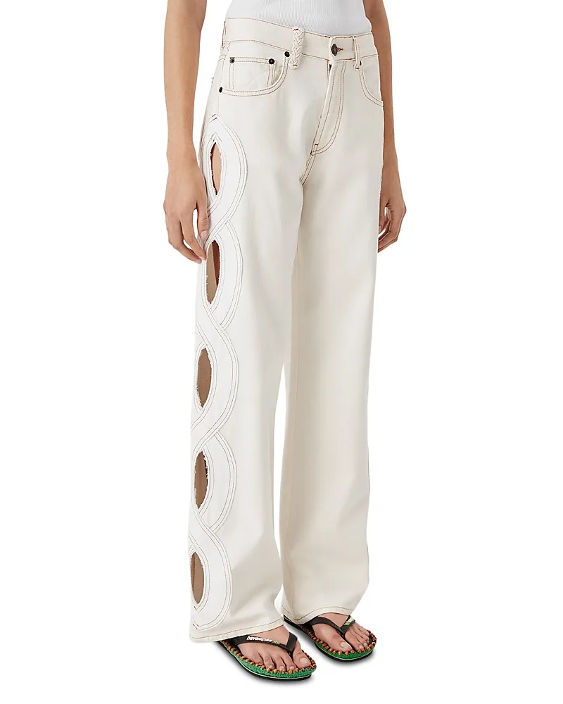 Pouja Cotton Mid Rise Wide Leg Jeans by Tresse