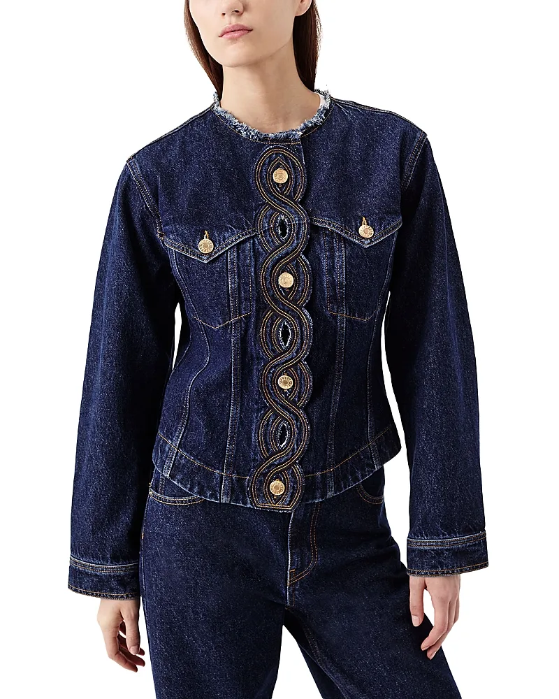 Cotton Braided Denim Jacket by Tresse
