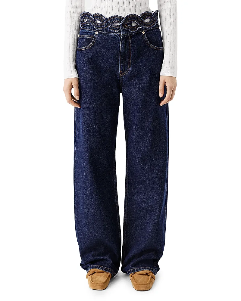 Mid Rise Straight Raw Jeans by Tresse