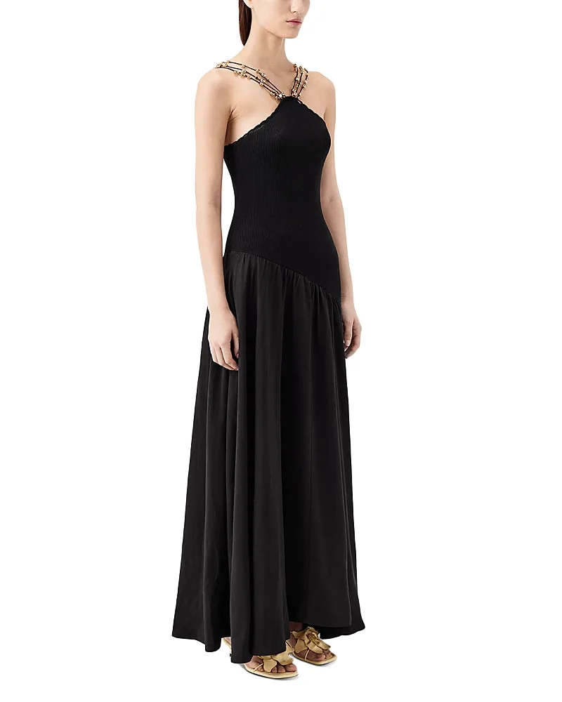 Strappy Asymmetrical Mixed Media Dress by Tresse