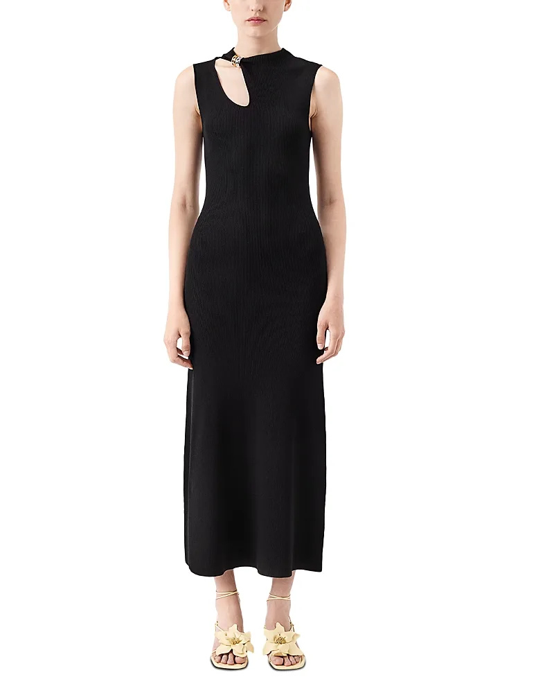 Knit Jewelry Neck Cutout Dress