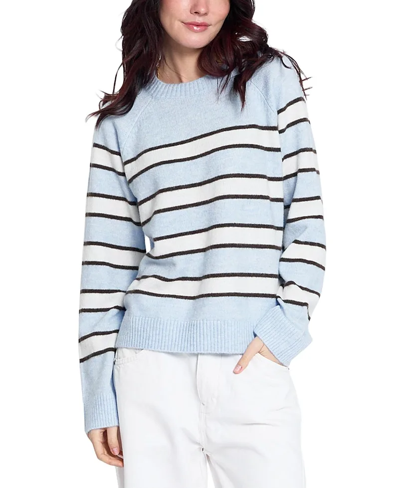 Isla Striped Oversized Raglan Sweatshirt by Central Park West