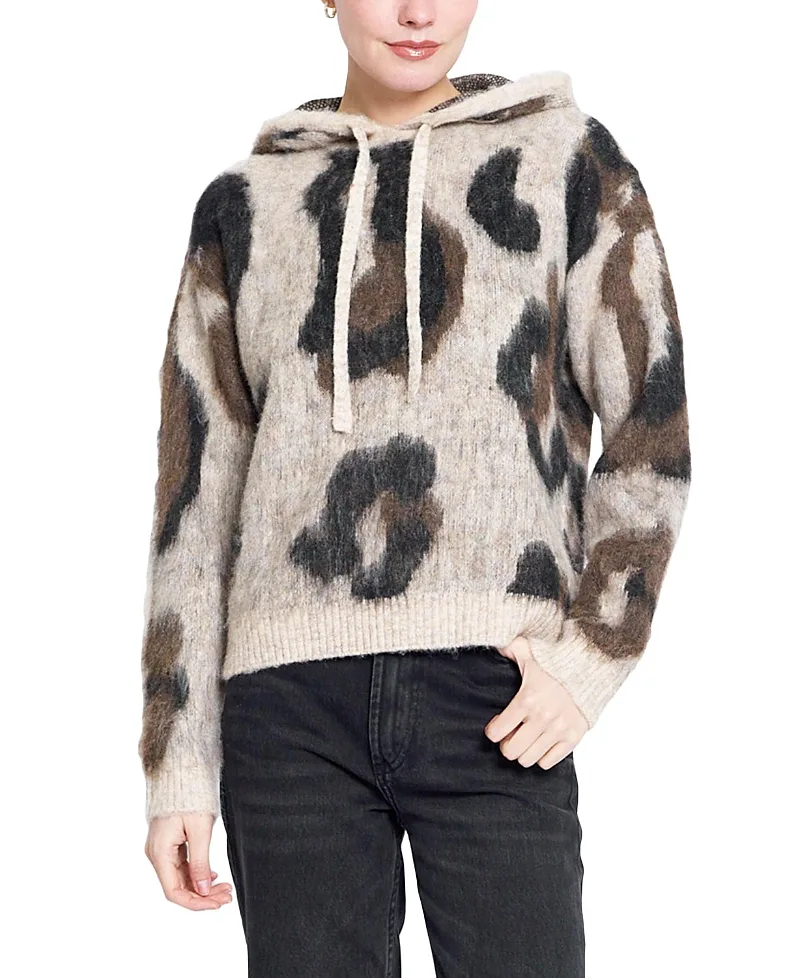 Noa Oversized Leopard Hoodie by Central Park West