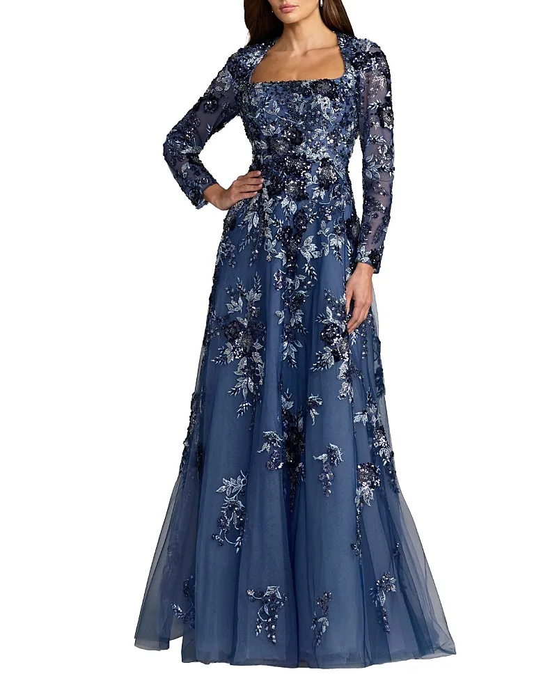 Mac Duggal Embellished Floral a Line Gown by M.A.C.