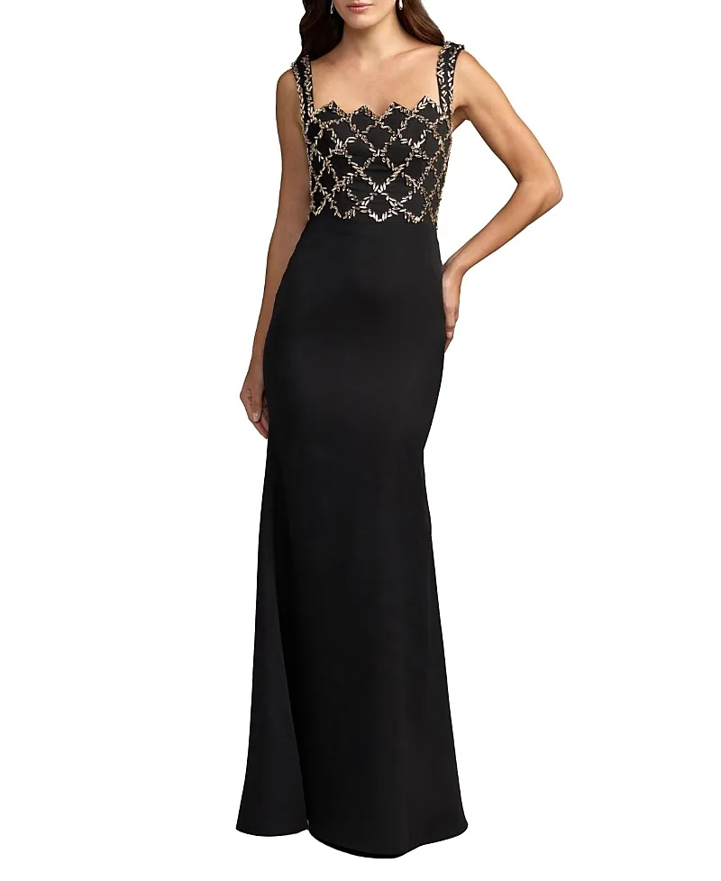 Mac Duggal Embellished Square Neck Column Gown by M.A.C.