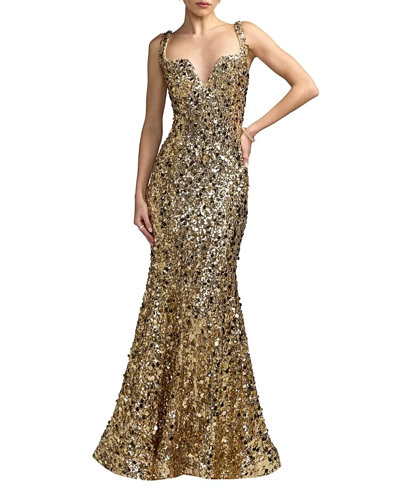 Mac Duggal Sleeveless Sweetheart Neck Sequin Mermaid Gown