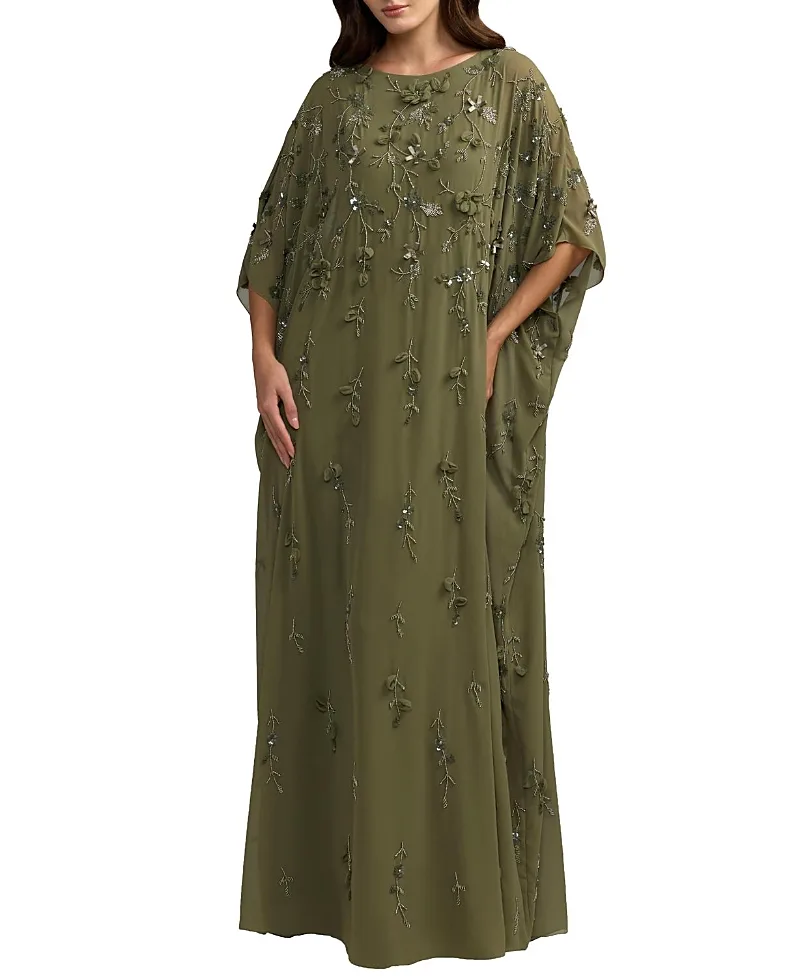Mac Duggal Floral Embellished Trapeze Dress