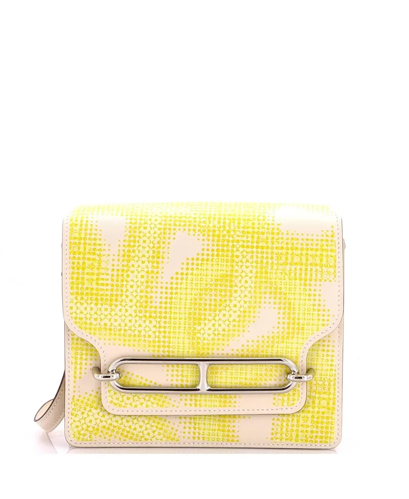 Pre-Owned Hermes Roulis Mini Printed Leather Shoulder Bag by Hermes