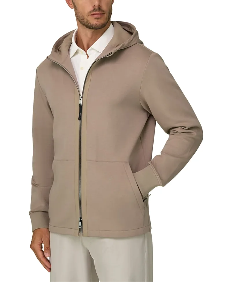 Boggi Milano Cotton Blend Scuba B Tech Full-Zip Hoodie by Boggi Milano