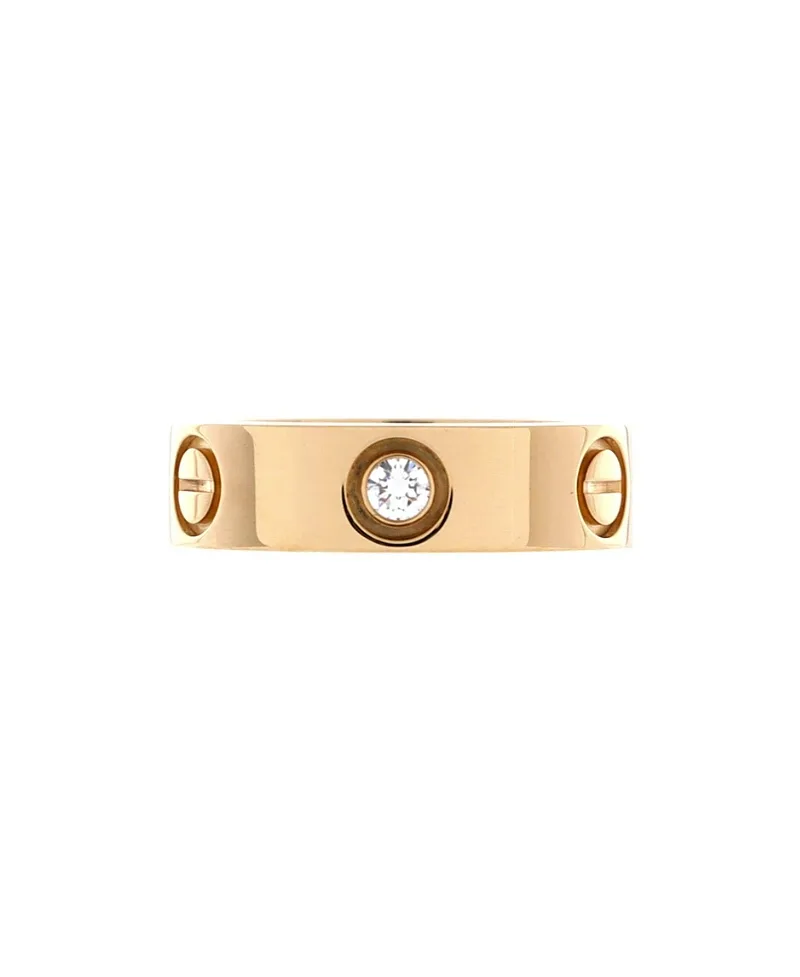 Pre-Owned Cartier Love 3 Diamonds Band Ring 18K Gold with Diamonds by Cartier's