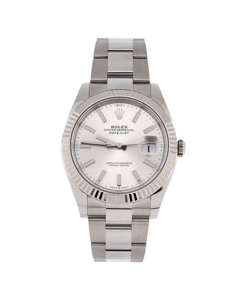 Pre-Owned Rolex Oyster Perpetual Datejust Automatic Watch in Stainless Steel and White Gold 41mm