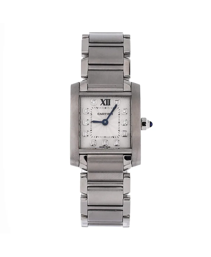 Pre-Owned Cartier Tank Francaise Quartz Watch in Stainless Steel with Diamond Markers 20mm by Cartier's