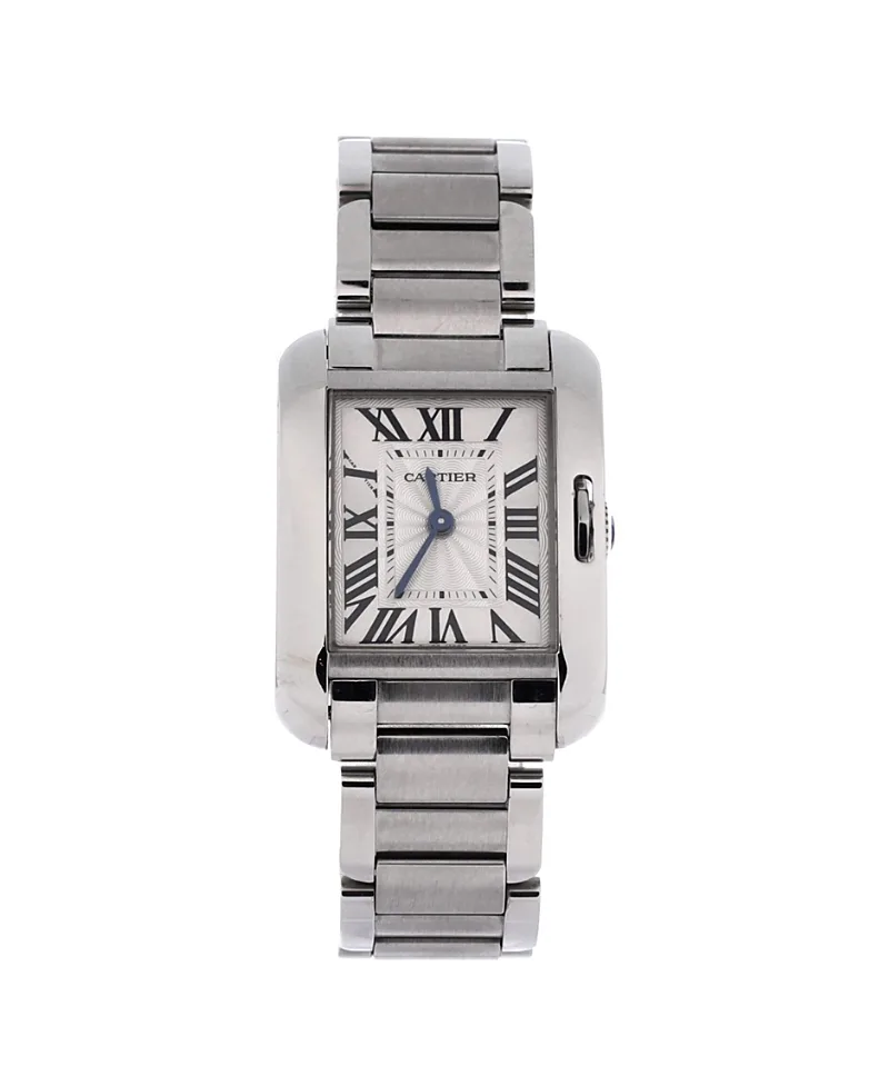Pre-Owned Cartier Tank Anglaise Quartz Watch in Stainless Steel 23mm