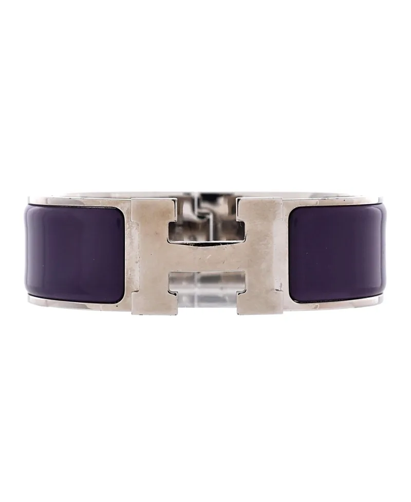 Pre-Owned Hermes Wide Clic H Bracelet Enamel by Hermes