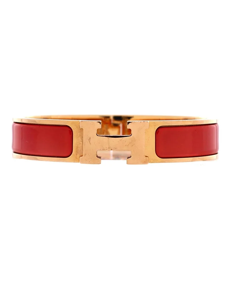 Pre-Owned Hermes Narrow Clic H Bracelet Enamel by Hermes