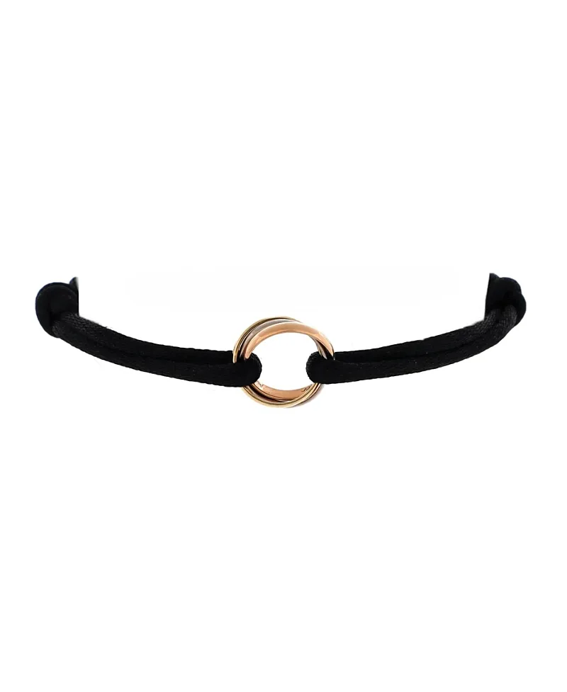 Pre-Owned Cartier Trinity on Cord Bracelet Silk Cord with 18K Tricolor Gold by Cartier's