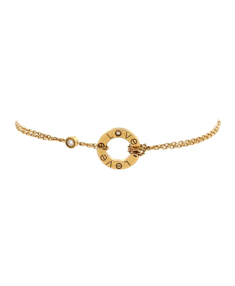 Pre-Owned Cartier 2 Diamonds Love Bracelet 18K Gold with Diamonds by Cartier's
