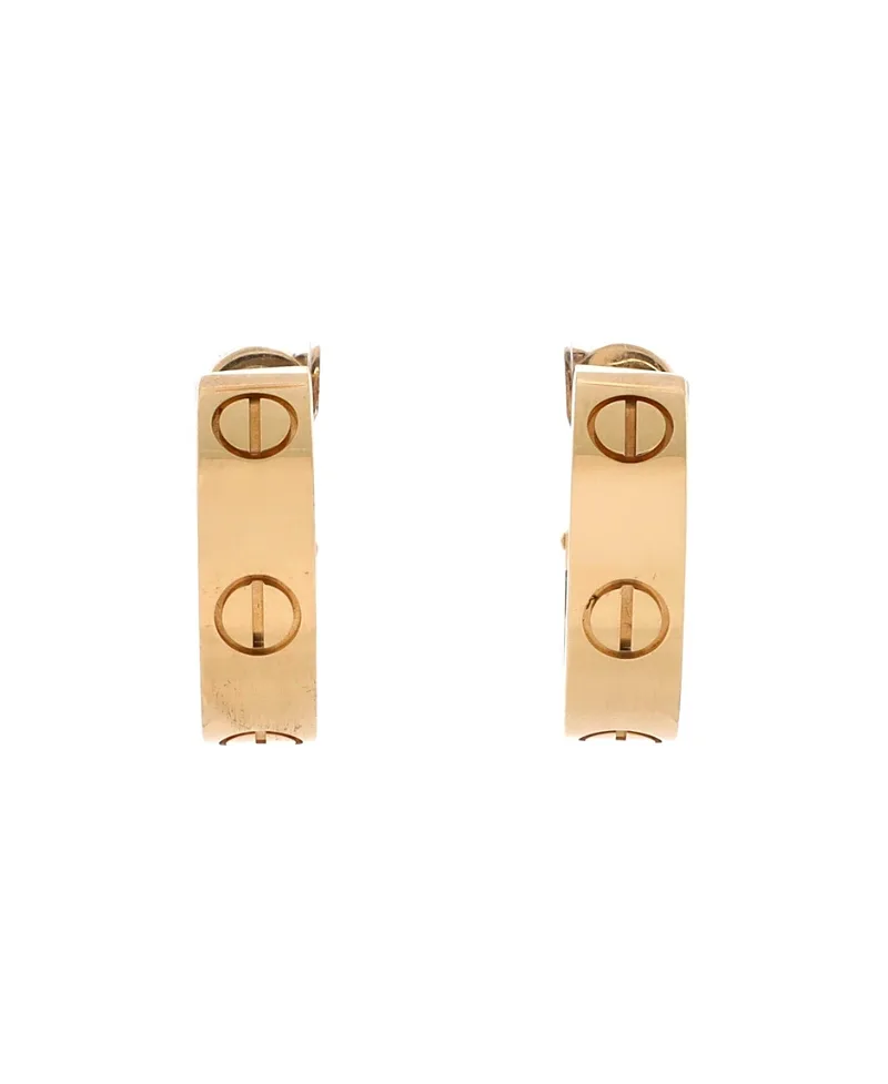 Pre-Owned Cartier 5.5 Love French Clip Hoop Earrings 18K Gold
