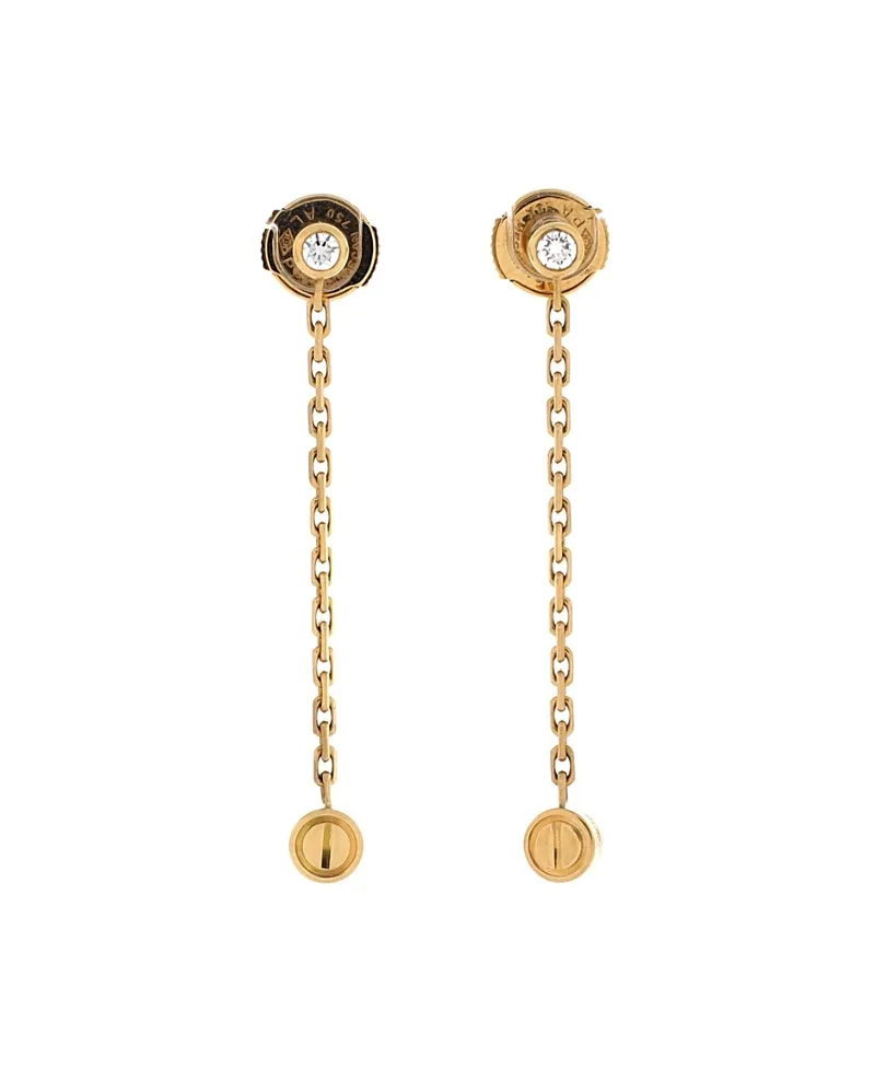 Pre-Owned Cartier Love Drop Earrings 18K Gold and Diamonds by Cartier's