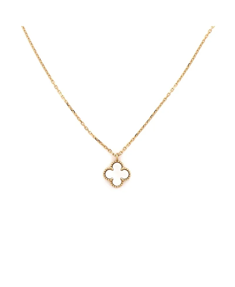 Pre-Owned Van Cleef & Arpels Sweet Alhambra Pendant Necklace 18K Gold and Mother of Pearl, 15.75"