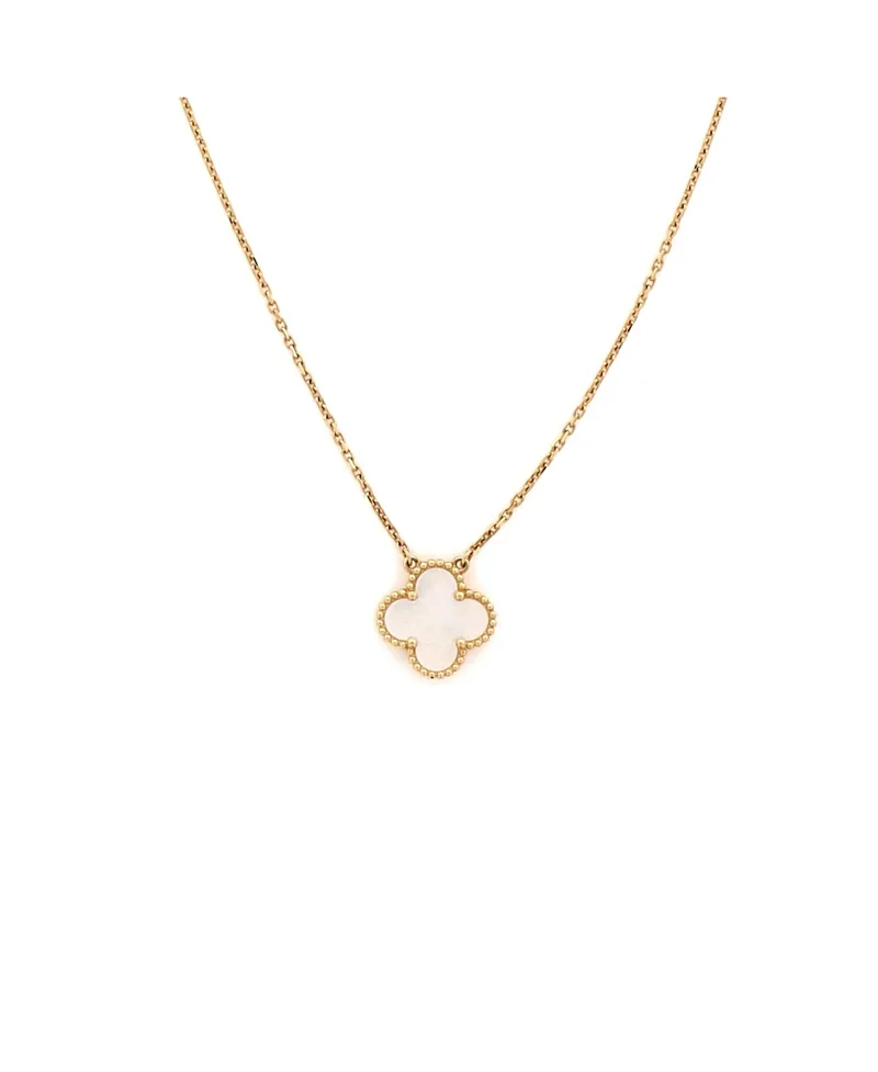 Pre-Owned Van Cleef & Arpels Vintage Alhambra Pendant Necklace 18K Gold and Mother of Pearl, 16.5"