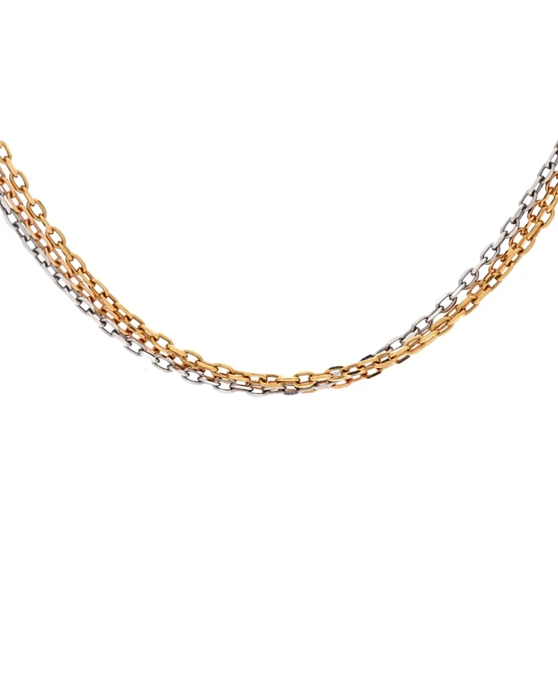 Pre-Owned Cartier Trinity Chain Necklace 18K Tricolor Gold, 18"