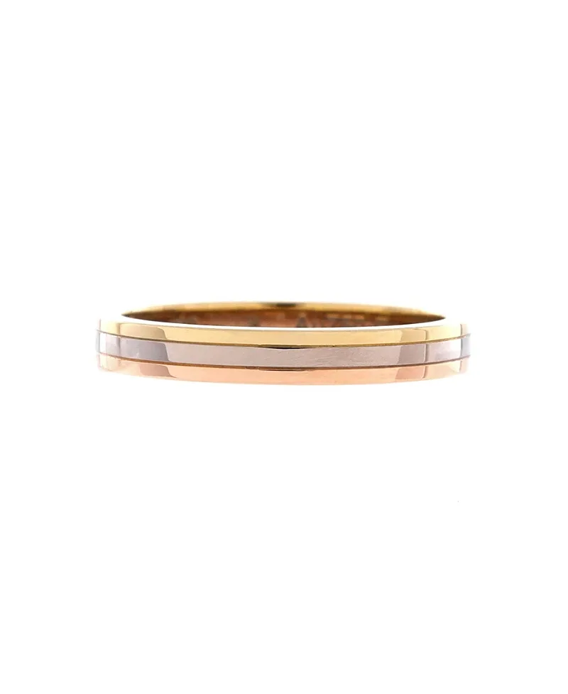 Pre-Owned Cartier 3.5mm Vendome Louis Cartier Wedding Band Ring 18K Tricolor Gold by Cartier's