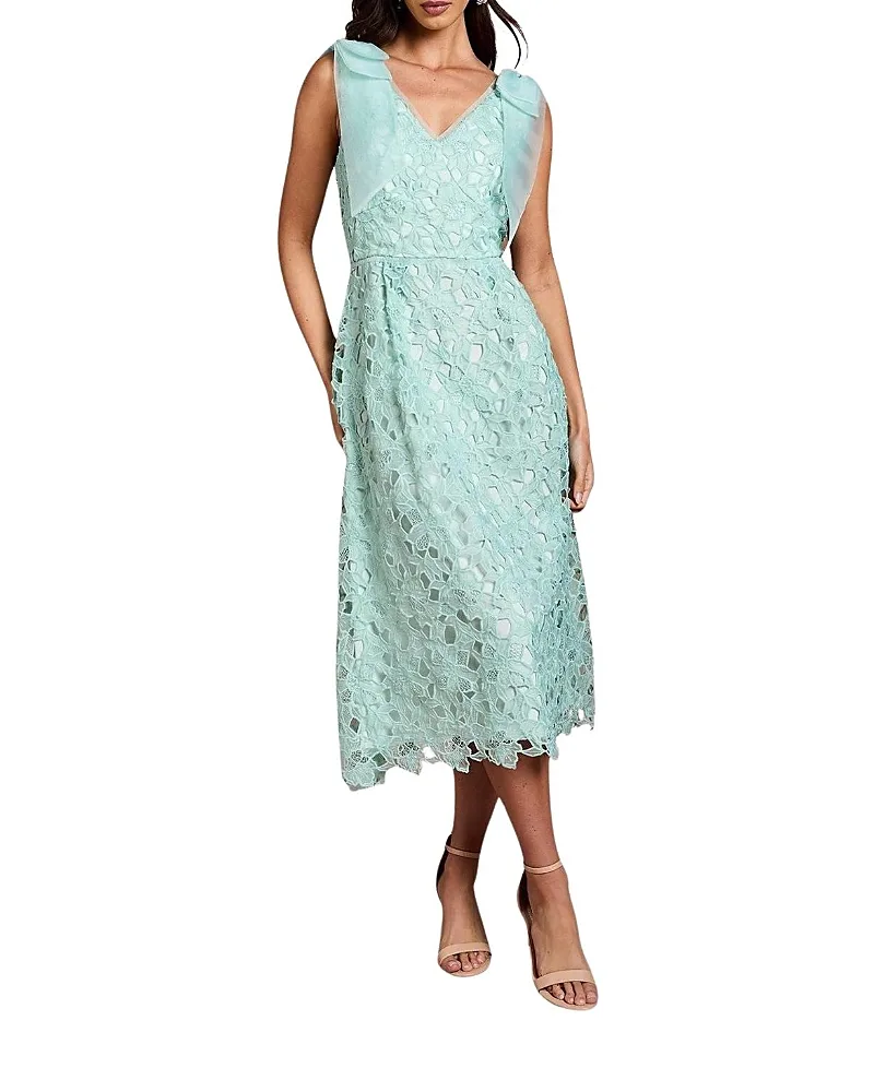 Shoulder Organza Lace Midi Dress by Coast