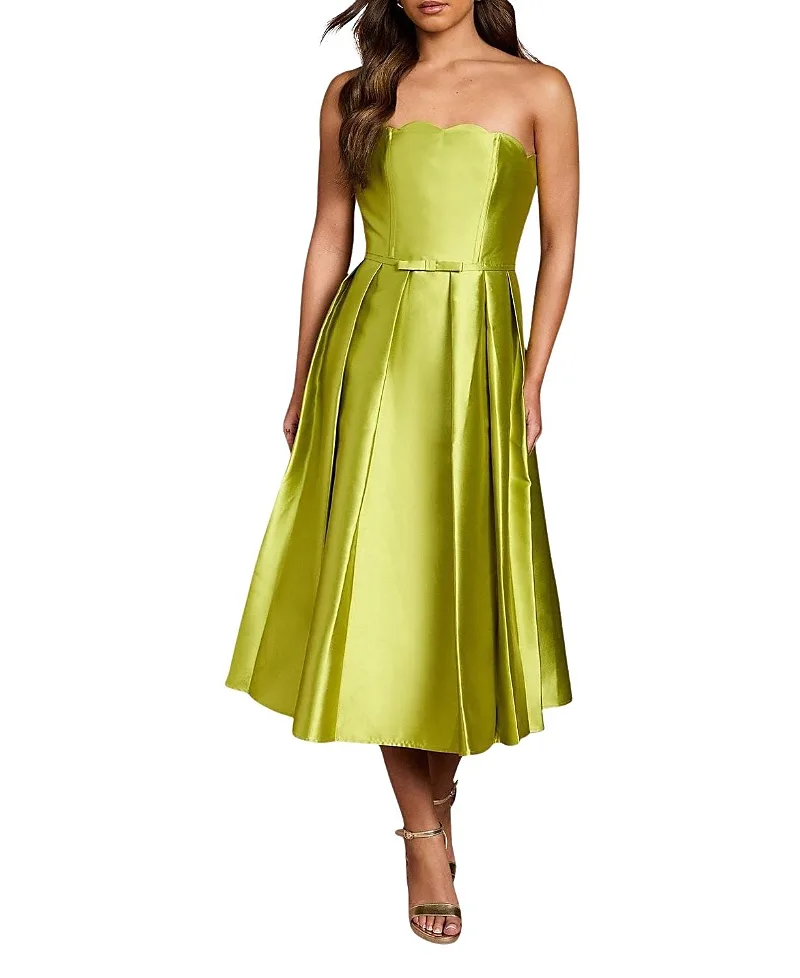 Scalloped Strapless Midi Dress by Coast