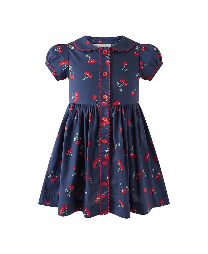 Cherry Button-Front Dress by Rachel Riley