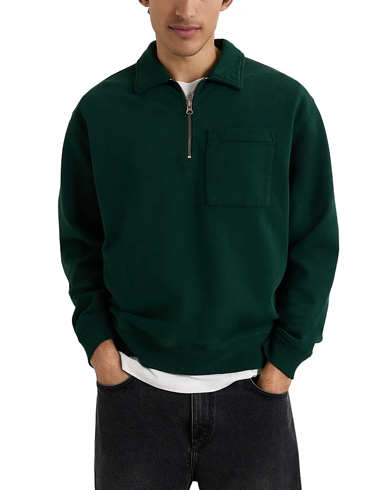 Reeve Quarter Zip Sweatshirt by Wax London