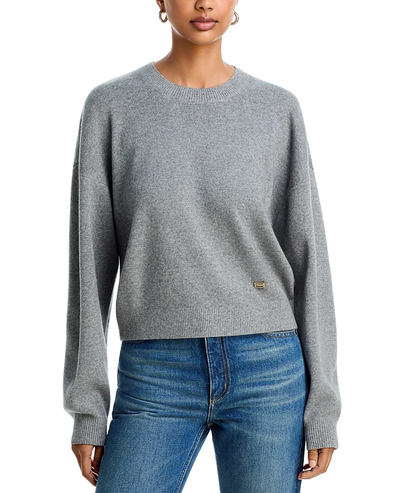 Wool Blend Crewneck Sweater by Victoria Beckham