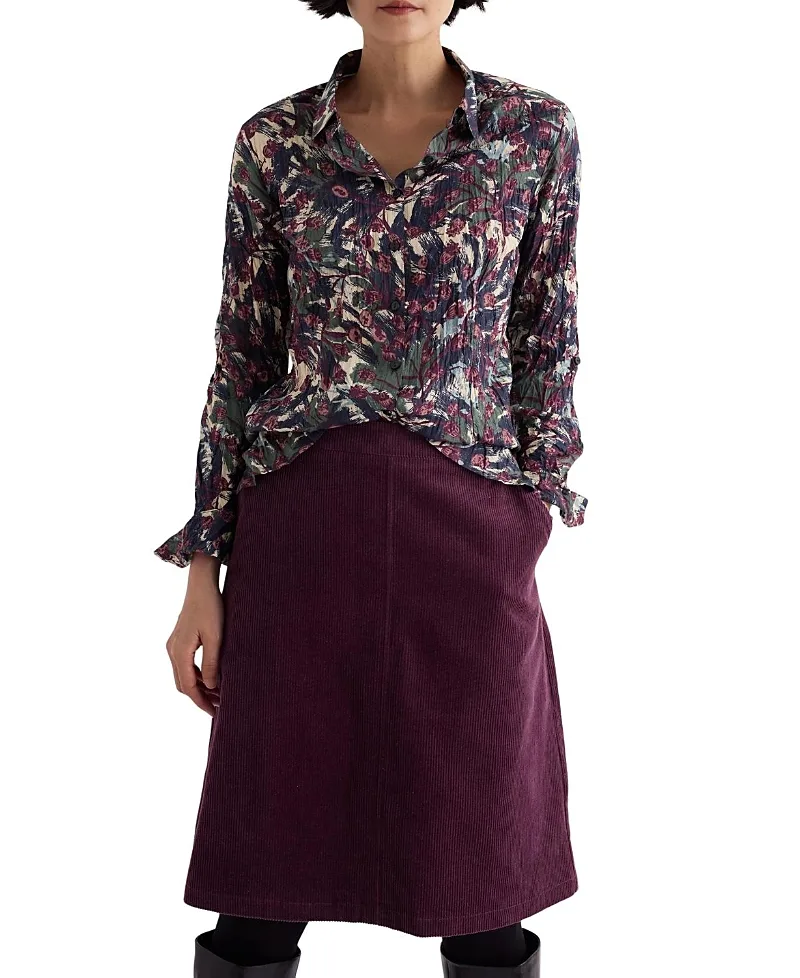 Larissa Crinkled Cotton 3/4 Sleeve Shirt by Seasalt Cornwall