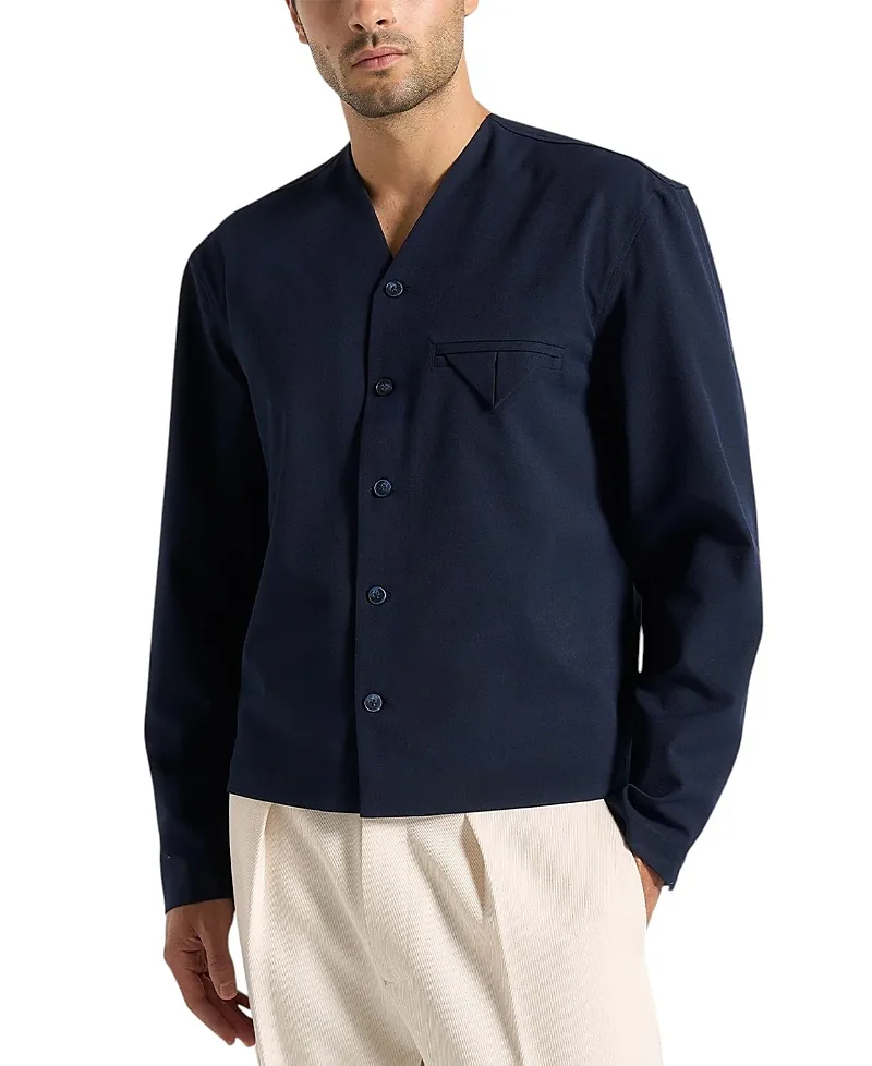 Zac Boxy V-Neck Long Sleeve Shirt by Maniere De Voir