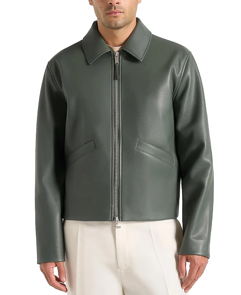Yves Minimal Leather Jacket by Maniere De Voir