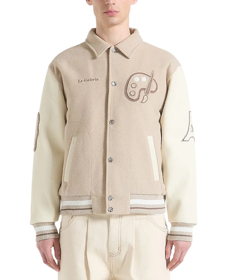 Le Galerie Wool-Blend Varsity Jacket by Maniere De Voir