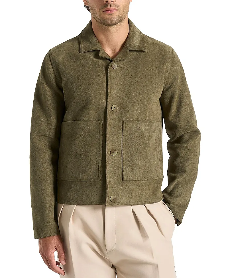 Michel Suede Jacket with Revere Collar by Maniere De Voir