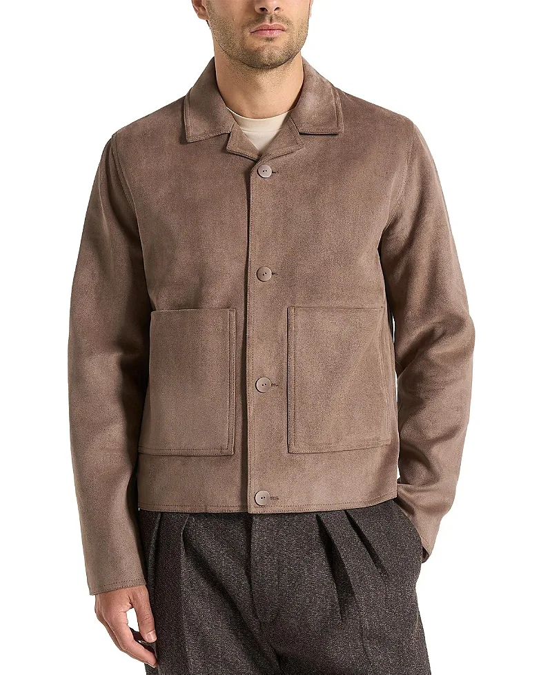 Michel Suede Jacket with Revere Collar