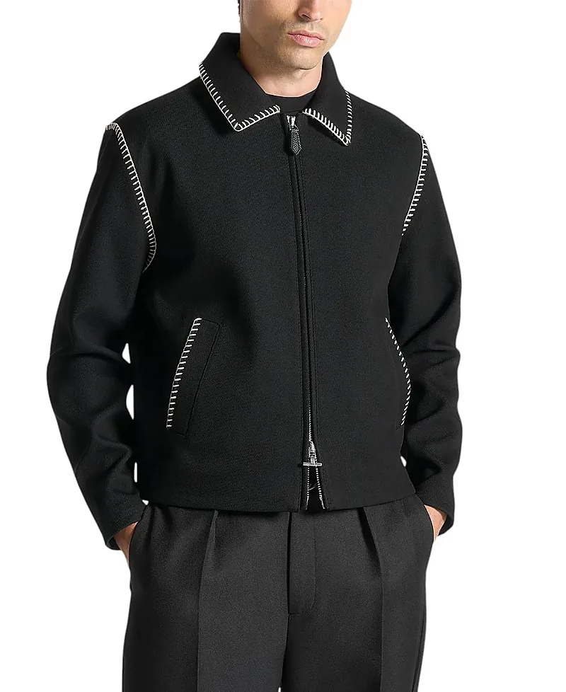 Alex Whipstitch Twill Boxy Jacket by Maniere De Voir