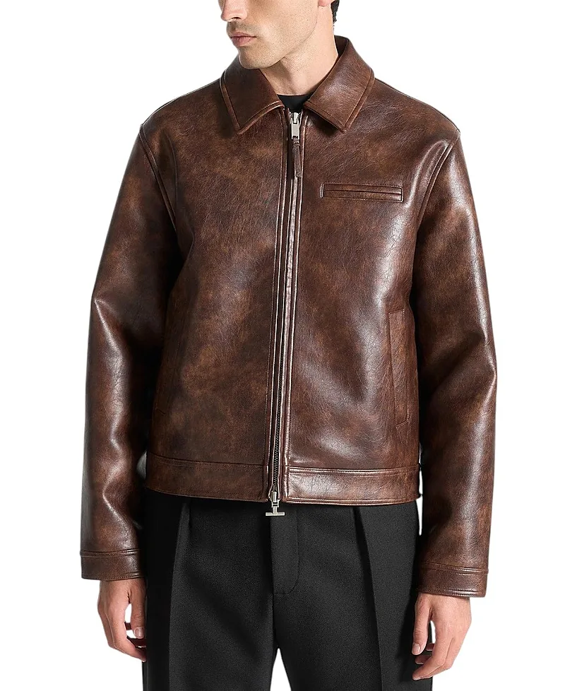 Laurent Leather Jacket by Maniere De Voir
