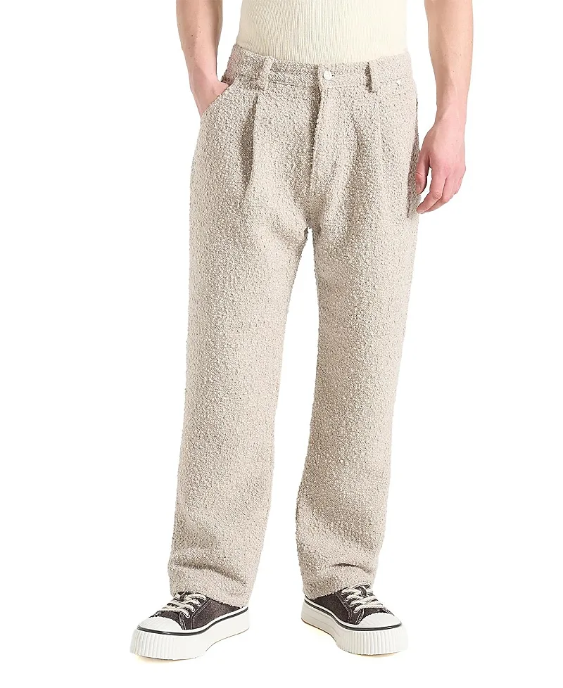 Arnault Textured Boucle Denim Jeans in Medium Wash by Maniere De Voir